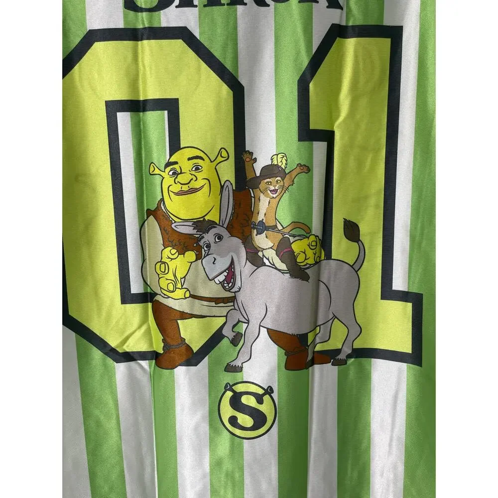 Shrek Soccer Jersey Shirt Mens Large Green White Striped VNeck DreamWorks NEW - Picture 4 of 16